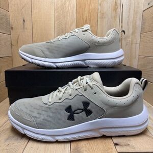 Under Armour UA Charged Assert 10 Mens Sze 12 Khaki Base/Black Running Shoes New